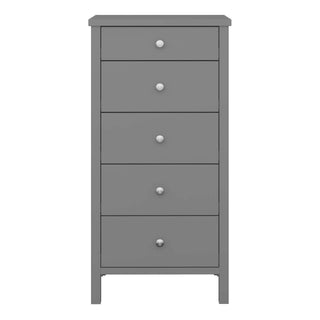 Tromso 5 Drawer Chest in Grey