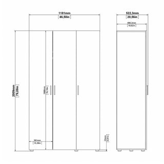 Pepe Wardrobe with 3 Doors in White