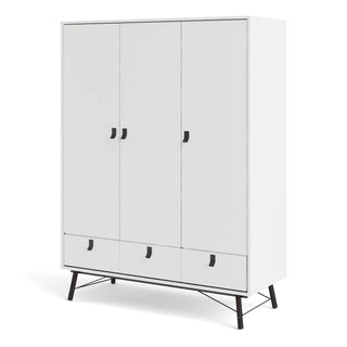 Ry Wardrobe 3 Doors + 3 Drawers in Matt White