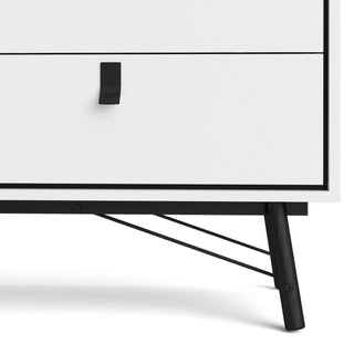 Ry Wide Double Chest of 6 Drawers in Matt White