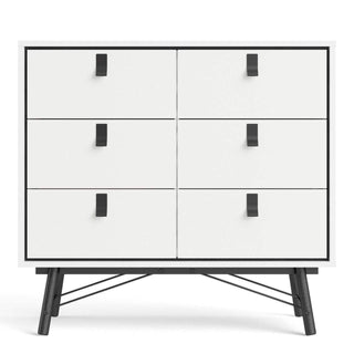 Ry Double Chest of Drawers 6 Drawers in Matt White
