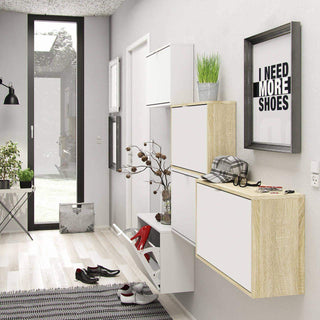 Shoes Shoe Cabinet 2 Door 1 Shelf in White