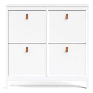 Barcelona Shoe Cabinet 4 Compartments in White