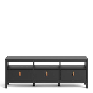 Barcelona Tv-Unit 3 Drawers in Matt Black