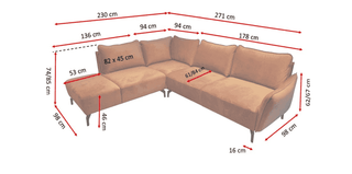 Bella Corner Sofa Malia Aspfalt FAST DELIVERY
