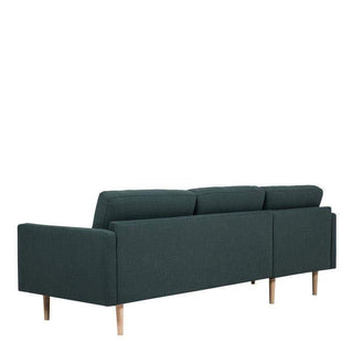 Larvik Chaiselongue Corner Sofa - Dark Green, Oak Legs