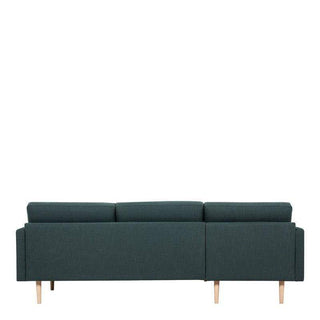 Larvik Chaiselongue Corner Sofa - Dark Green, Oak Legs