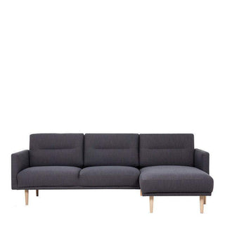 Larvik Chaiselongue Corner Sofa - Anthracite, Oak Legs