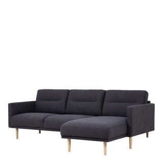 Larvik Chaiselongue Corner Sofa - Anthracite, Oak Legs
