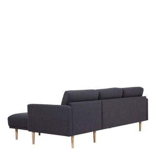 Larvik Chaiselongue Corner Sofa - Anthracite, Oak Legs
