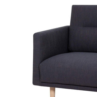 Larvik Chaiselongue Corner Sofa - Anthracite, Oak Legs