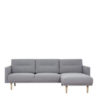 Larvik Chaiselongue Corner Sofa - Grey, Oak Legs