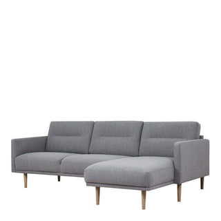 Larvik Chaiselongue Corner Sofa - Grey, Oak Legs