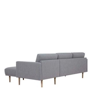 Larvik Chaiselongue Corner Sofa - Grey, Oak Legs