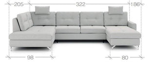 Nawe U Shape Corner Sofa Bed