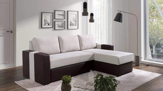 Adel Corner Sofa Bed Beige - Fast Delivery
