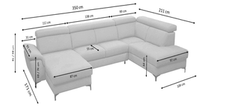 Braga U Shape Corner Sofa Bed