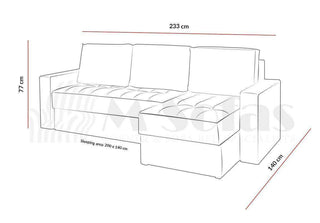 Cala Corner Sofa Bed Grey Fast Delivery