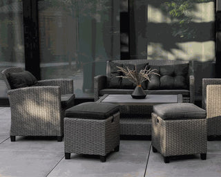 Garden Furniture Set BARCELONA Black/Grey
