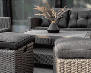 Garden Furniture Set BARCELONA Black/Grey
