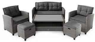 Garden Furniture Set BARCELONA Black/Grey