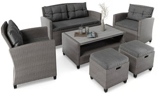 Garden Furniture Set BARCELONA Black/Grey