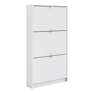 Shoe Cabinet 3 Door 2 Shelf in White Fast Delivery