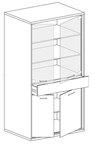 Mediolan Glass Cabinet