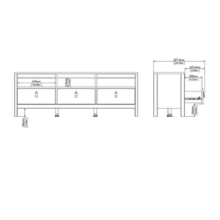 Madrid Tv-Unit 3 Drawers in White