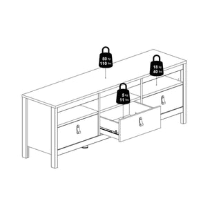 Madrid Tv-Unit 3 Drawers in White