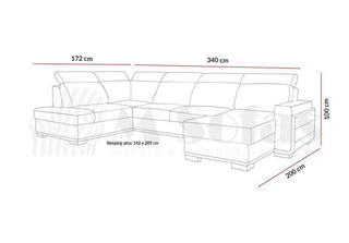 Salvo I U Shape Corner Sofa Bed