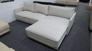 Ex-Display Shaggy Corner Sofa Bed with Storage Malia Cream