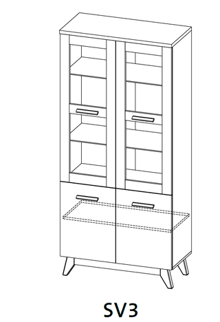 Steven Double Glass Cabinet