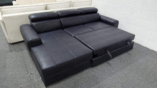 Ex-Display Vento I Corner Sofa Bed with Storage Viper Black