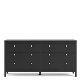 Madrid Double Dresser 4+4 Drawers in Matt Black