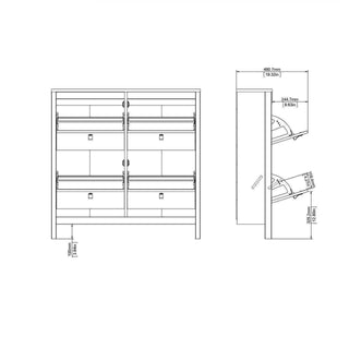 Madrid Shoe Cabinet in Matt Black